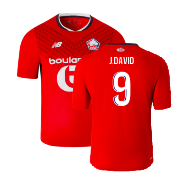 2024-2025 Lille LOSC Home Shirt (Kids) (J.David 9)-The Soccer Shirt Hub