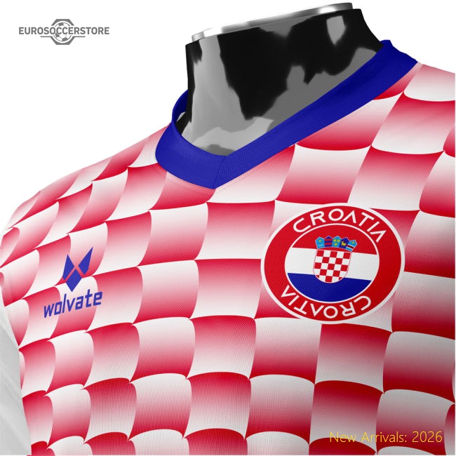 Croatia Heritage Football Jersey Red (Wolvate) Adult Short Sleeve-The Soccer Shirt Hub