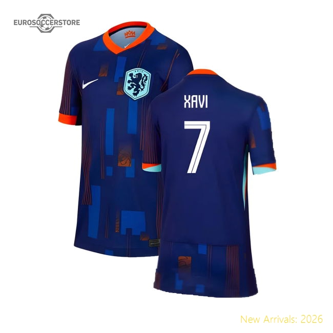 2024-2025 Netherlands Away Shirt (Kids) (Xavi 7)-The Soccer Shirt Hub