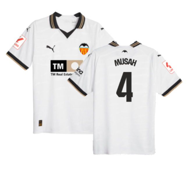 2023-2024 Valencia Home Shirt (Kids) (MUSAH 4)-The Soccer Shirt Hub