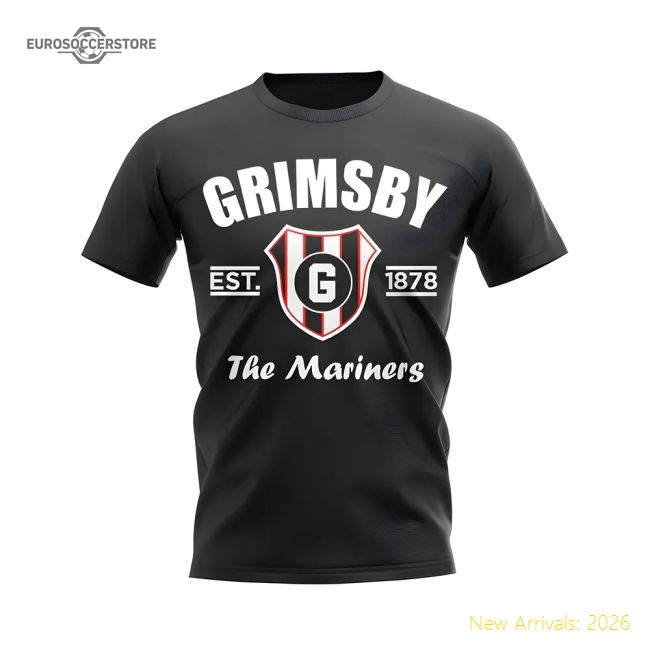Grimsby Established Football T-Shirt (Black)-The Soccer Shirt Hub