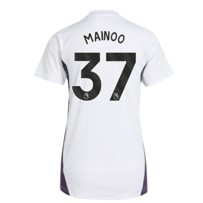 2025-2026 Man Utd Training Jersey (White) - Womens (Mainoo 37)-The Soccer Shirt Hub