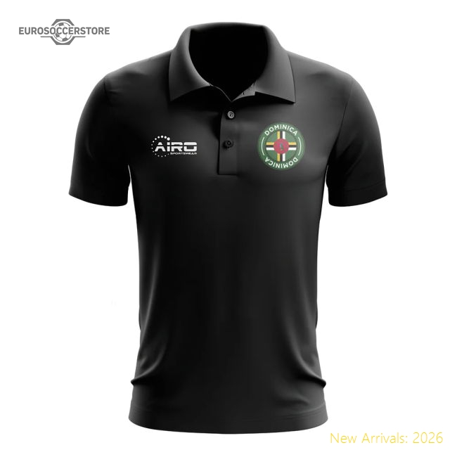 Dominica Football Polo Shirt (Black)-The Soccer Shirt Hub