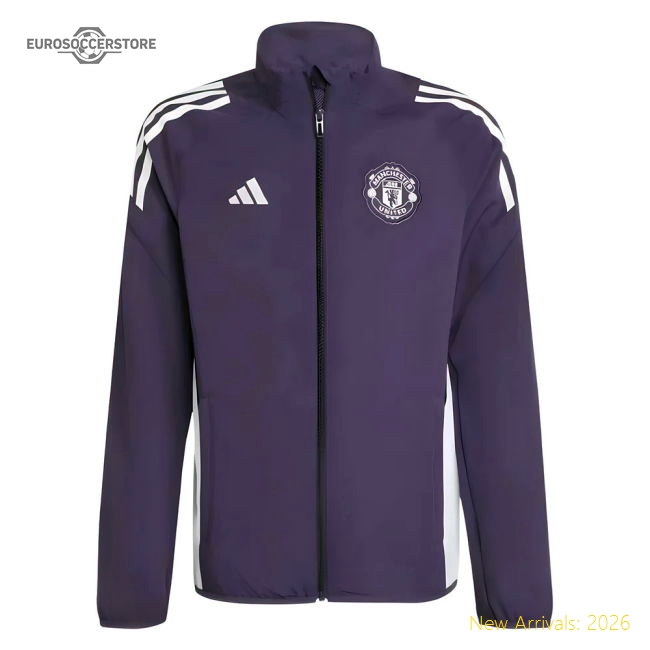 2025-2026 Man Utd Presentation Jacket (Aurora Plum) - Kids-The Soccer Shirt Hub