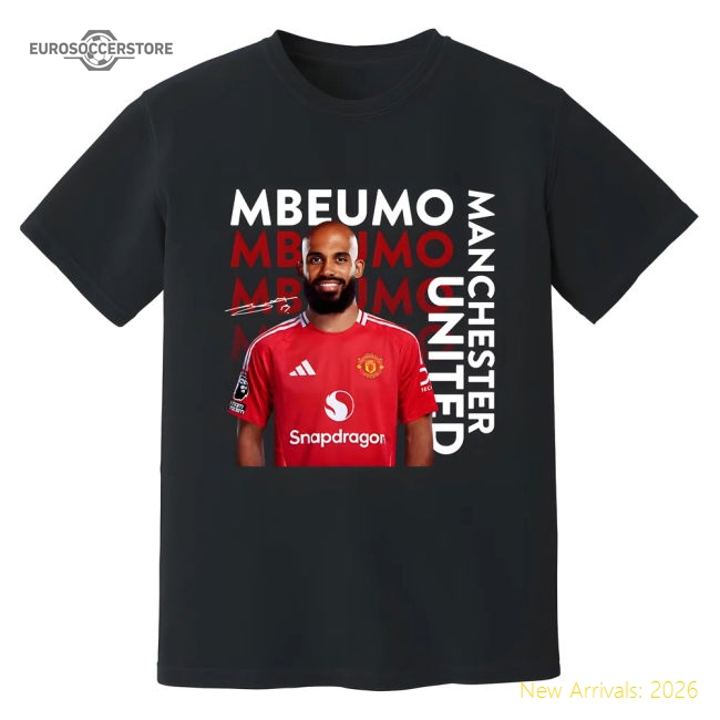 Bryan Mbeumo Man United New Signing T-Shirt (Black)-The Soccer Shirt Hub