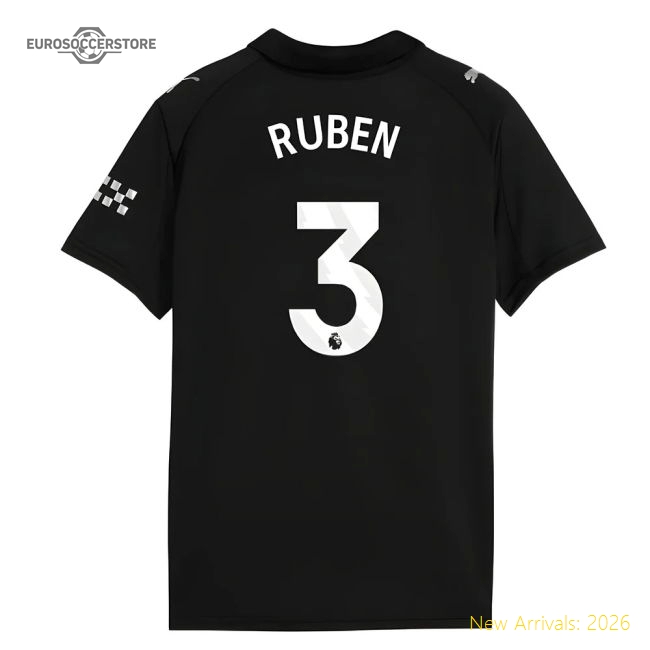 2025-2026 Man City Away Shirt (Kids) (Ruben 3)-The Soccer Shirt Hub
