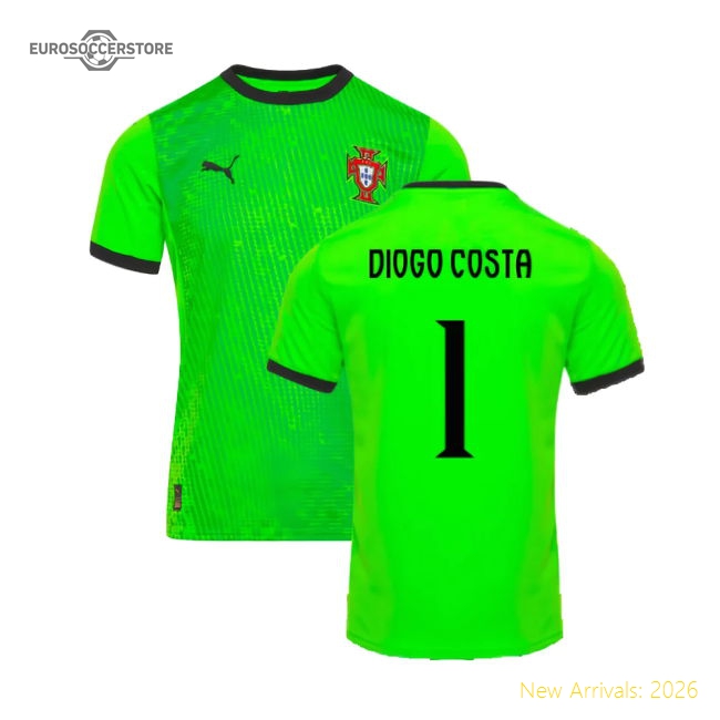 2025-2026 Portugal Home Goalkeeper Shirt (Green) (Diogo Costa 1)-The Soccer Shirt Hub