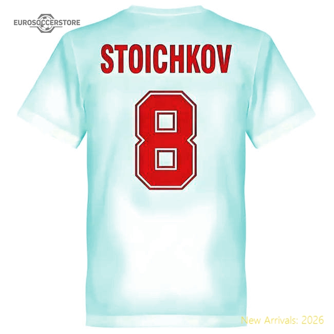 Bulgaria Stoichkov No.8 Team T-shirt - White-The Soccer Shirt Hub
