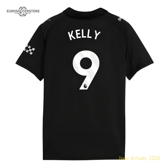 2025-2026 Man City Away Shirt (Kids) (Kelly 9)-The Soccer Shirt Hub