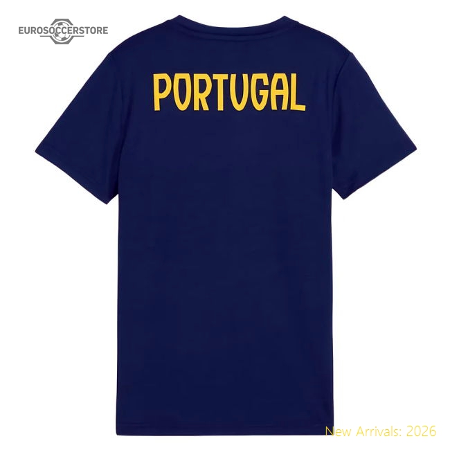 2025-2026 Portugal Casuals Tee (Persian Blue) - Kids-The Soccer Shirt Hub