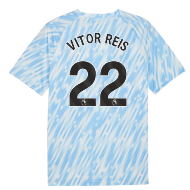 2025-2026 Man City Warm Up Jersey (Silver Sky) (Vitor Reis 22)-The Soccer Shirt Hub