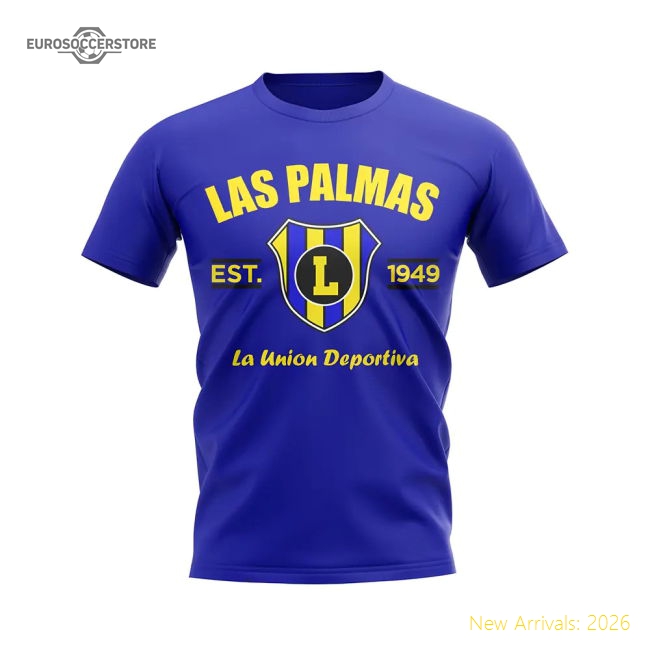 Las Palmas Established Football T-Shirt (Blue)-The Soccer Shirt Hub