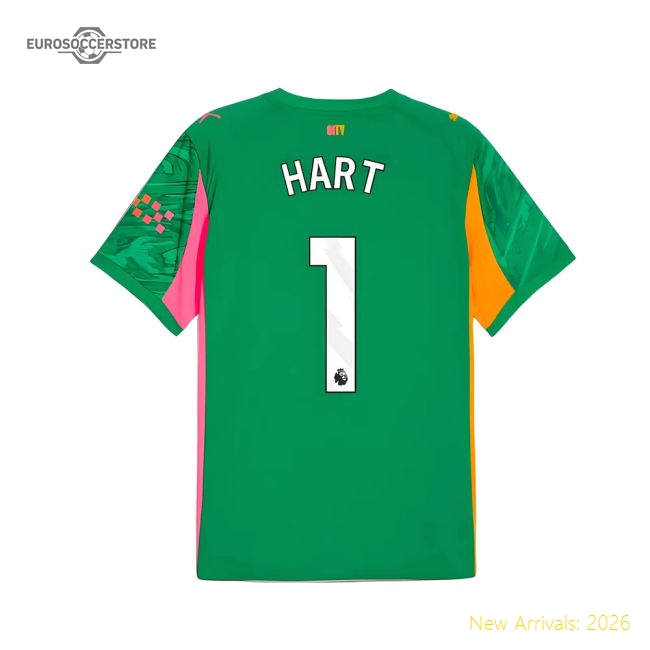 2025-2026 Man City Goalkeeper Away Shirt (Green) (Hart 1)-The Soccer Shirt Hub