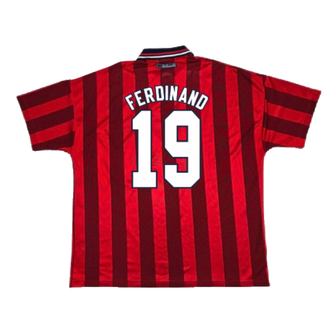 England 1997-99 Away Shirt (Good) (FERDINAND 19)-The Soccer Shirt Hub