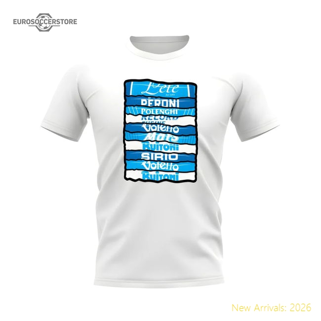 Napoli Shirt Sponsor History T-shirt (White)-The Soccer Shirt Hub