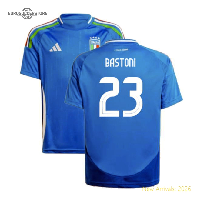 2024-2025 Italy Home Shirt (Kids) (BASTONI 23)-The Soccer Shirt Hub