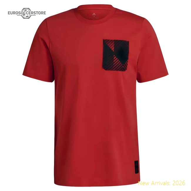 Man Utd 2021-2022 STR Graphic Tee (Red)-The Soccer Shirt Hub