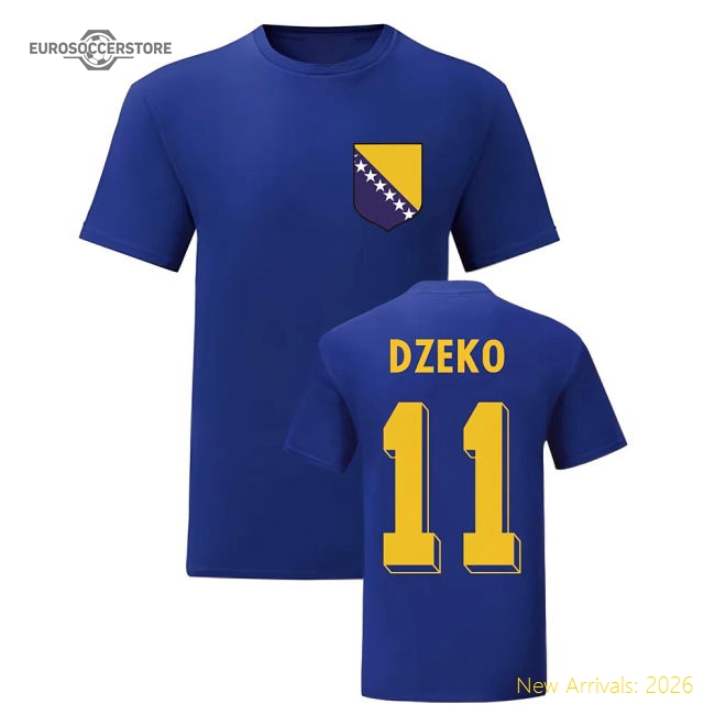 Edin Dzeko Bosnia National Hero Tee (Blue)-The Soccer Shirt Hub