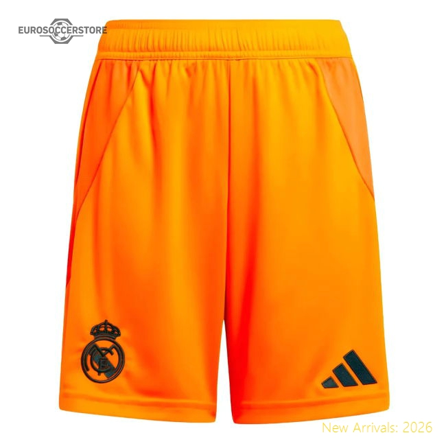 2024-2025 Real Madrid Away Shorts (Orange) - Kids-The Soccer Shirt Hub