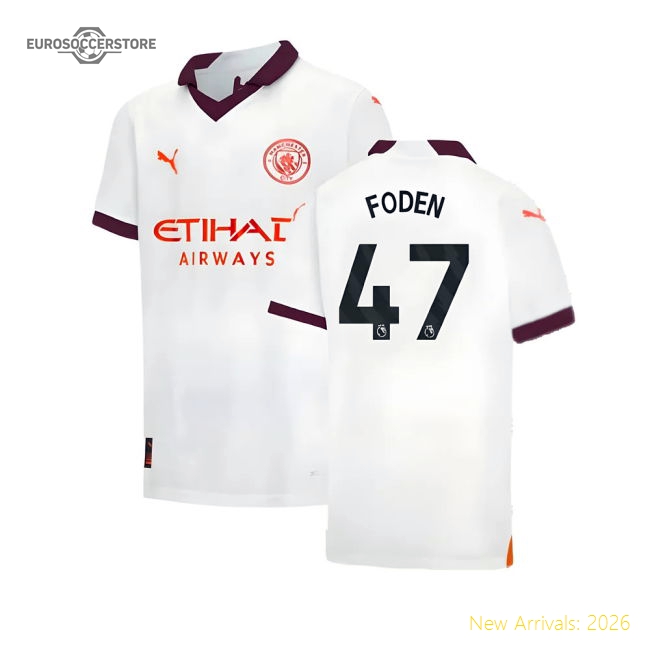 2023-2024 Man City Away Shirt (Kids) (FODEN 47)-The Soccer Shirt Hub