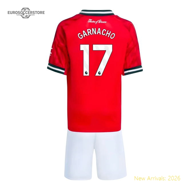 2025-2026 Man Utd Home Mini Kit (Garnacho 17)-The Soccer Shirt Hub