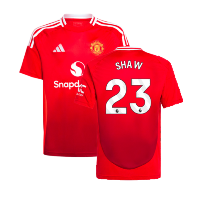 2024-2025 Man Utd Home Shirt (Kids) (Shaw 23)-The Soccer Shirt Hub
