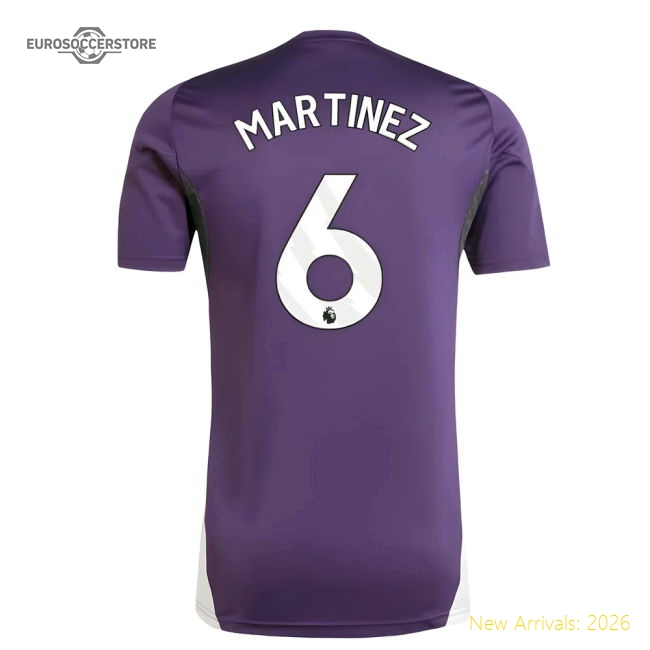2025-2026 Man Utd Training Jersey (Aurora Plum) (Martinez 6)-The Soccer Shirt Hub