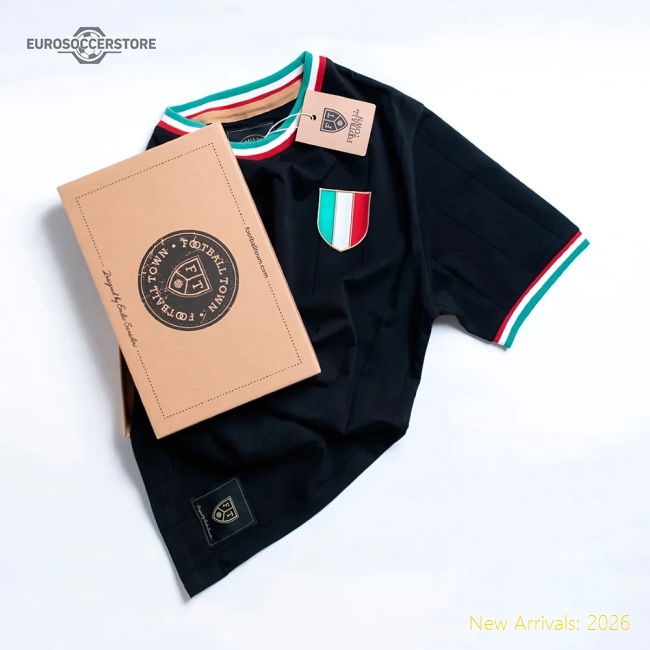 Vintage Italy Gli Azzurri Black Soccer Jersey-The Soccer Shirt Hub