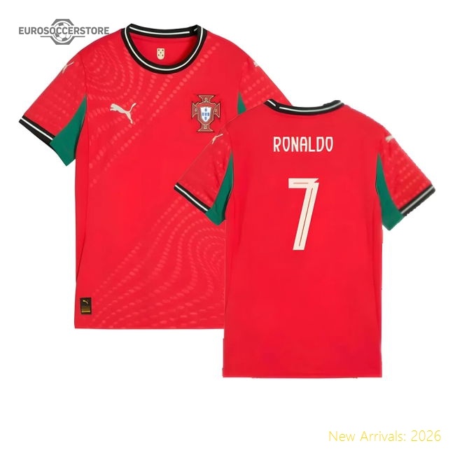 2025-2026 Portugal Womens Team Home Shirt (Ladies) (Ronaldo 7)-The Soccer Shirt Hub