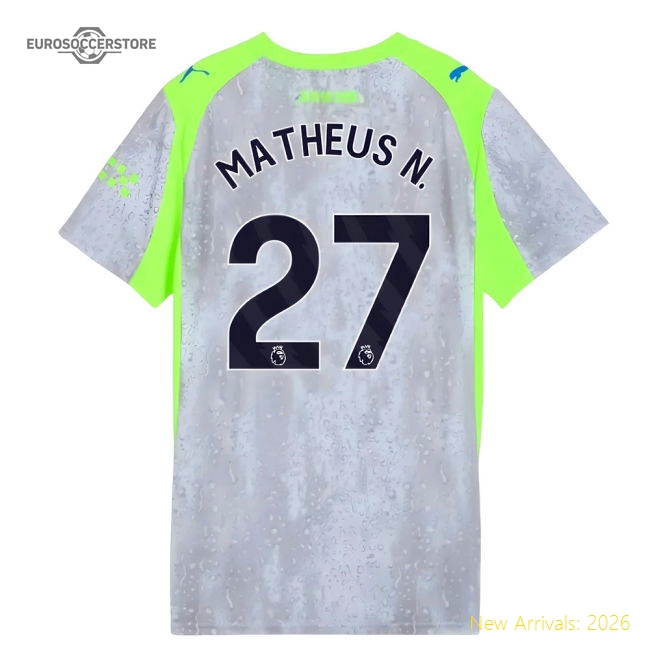2025-2026 Man City Third Shirt (Womens) (Matheus N. 27)-The Soccer Shirt Hub