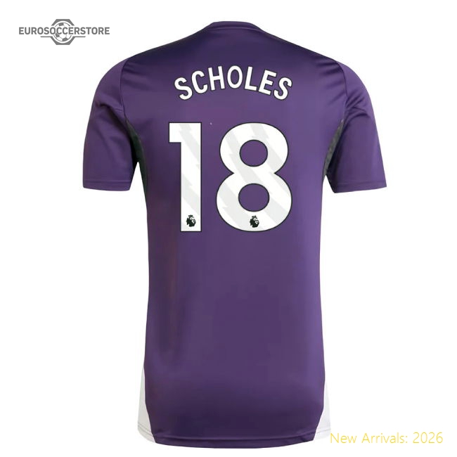 2025-2026 Man Utd Training Jersey (Aurora Plum) (Scholes 18)-The Soccer Shirt Hub