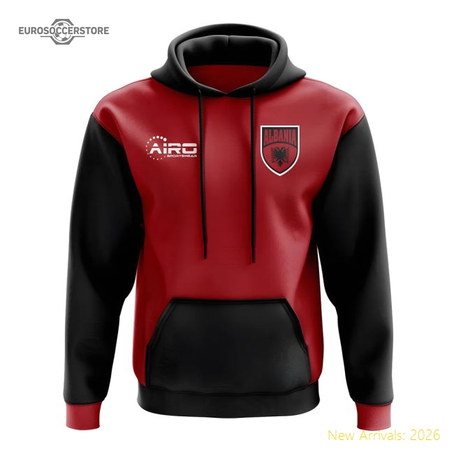 Albania Concept Country Football Hoody (Red)-The Soccer Shirt Hub