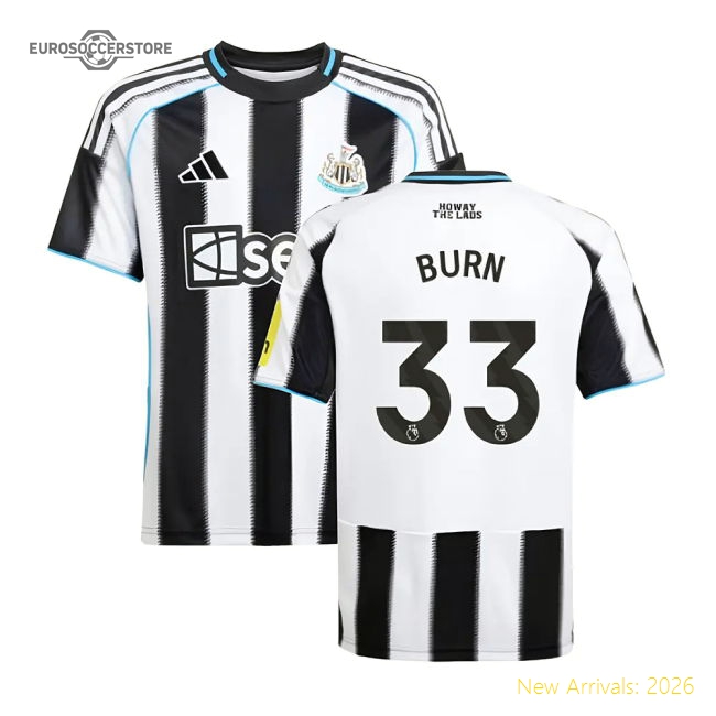 2025-2026 Newcastle Home Shirt (Kids) (Burn 33)-The Soccer Shirt Hub