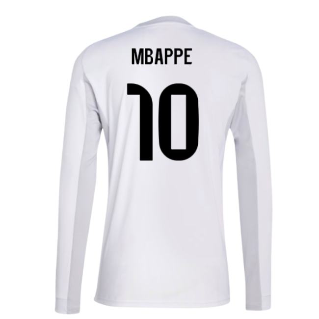 2025-2026 Real Madrid Long Sleeve Home Shirt (Mbappe 10)-The Soccer Shirt Hub