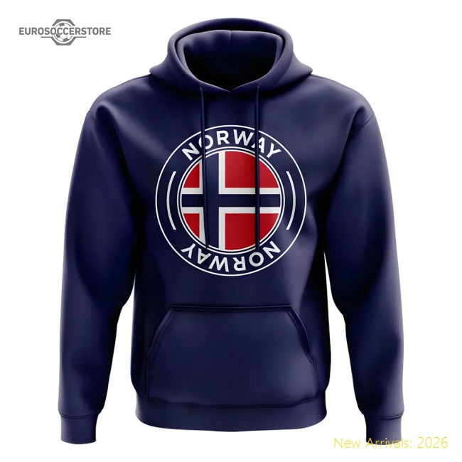 Norway Football Badge Hoodie (Navy)-The Soccer Shirt Hub