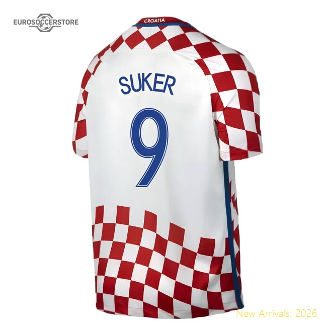 Croatia 2016-17 Home Shirt ((Very Good) XXL) (Suker 9)-The Soccer Shirt Hub