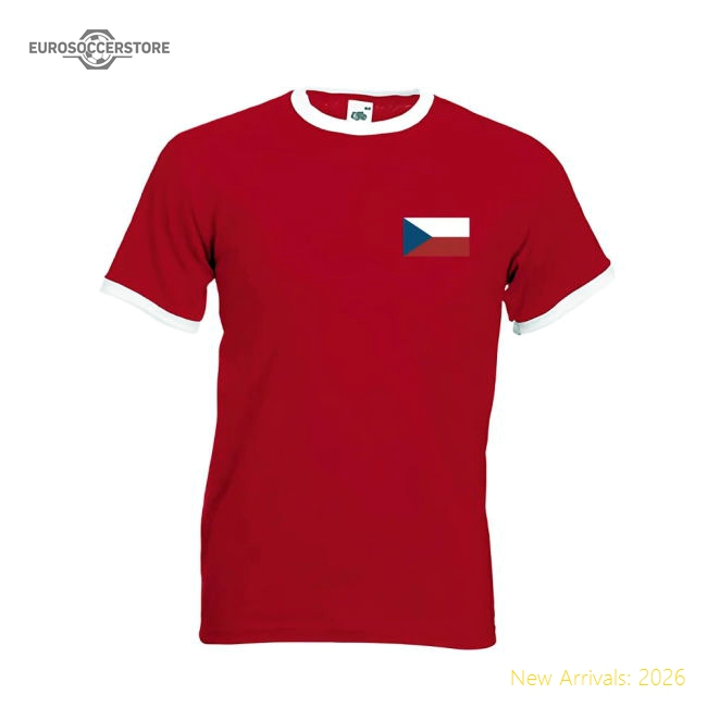 Pavel Nedved Czech Republic Ringer Tee (red)-The Soccer Shirt Hub