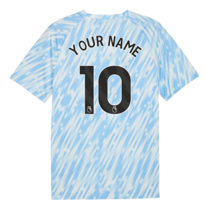 2025-2026 Man City Warm Up Jersey (Silver Sky) (Your Name)-The Soccer Shirt Hub