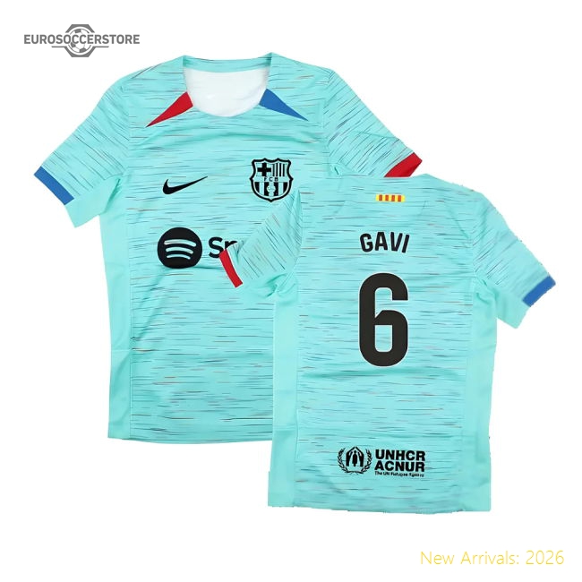 2023-2024 Barcelona Third Shirt (Kids) (Gavi 6)-The Soccer Shirt Hub