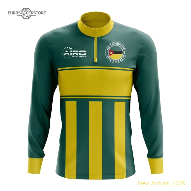 Mozambique Concept Football Half Zip Midlayer Top (Green-Yellow)-The Soccer Shirt Hub