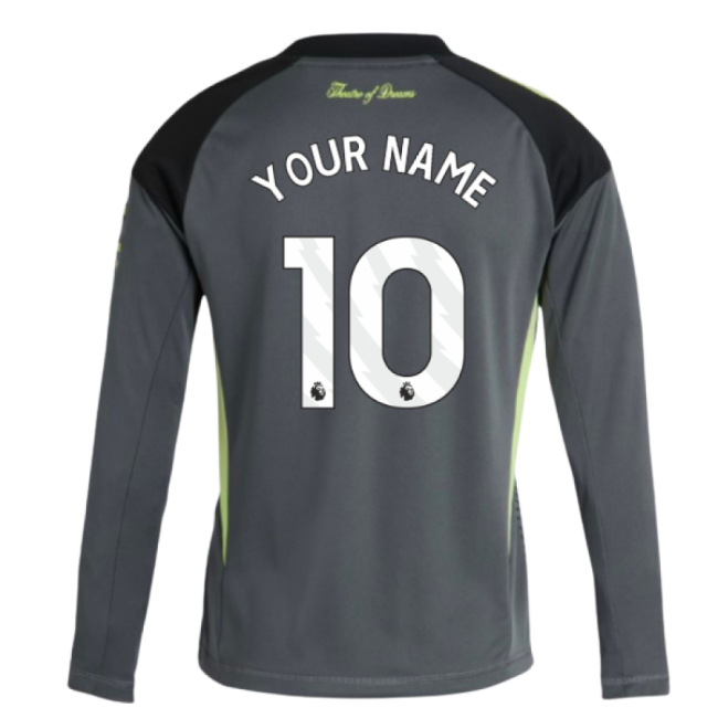 2025-2026 Man Utd Home Goalkeeper Shirt (Grey) - Kids (Your Name)-The Soccer Shirt Hub