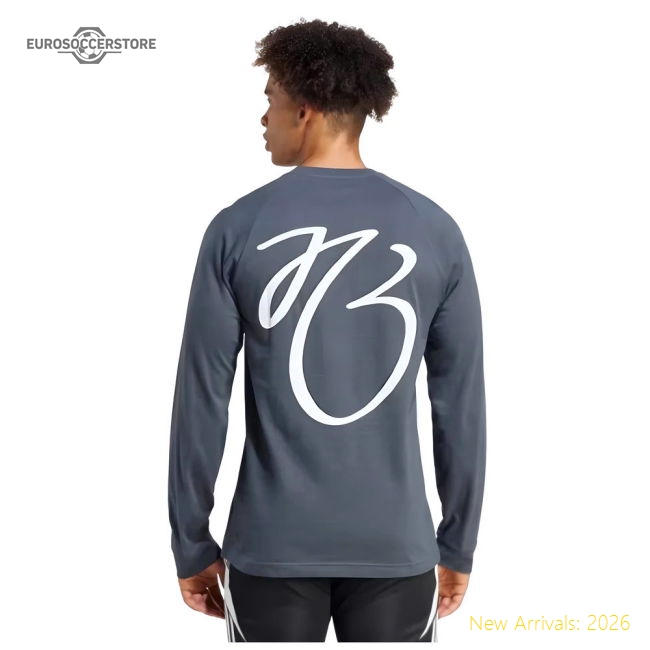 2024-2025 adidas Jude Bellingham Long Sleeve Tee (Grey)-The Soccer Shirt Hub