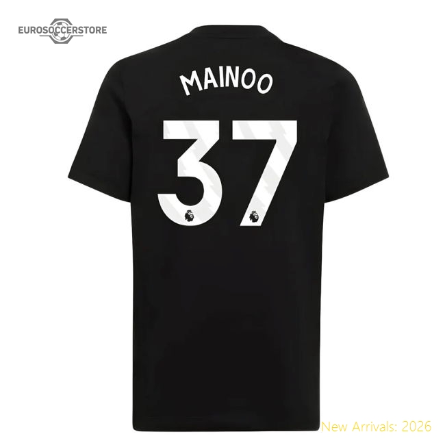 2025-2026 Man Utd EU Training Tee (Black) (Mainoo 37)-The Soccer Shirt Hub