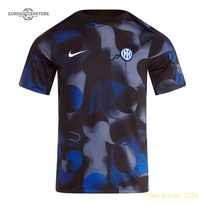 2024-2025 Inter Milan Dri-Fit Pre-Match Shirt (Black)-The Soccer Shirt Hub