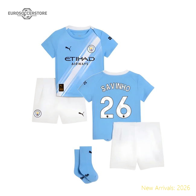 2025-2026 Man City Home Baby Kit (Savinho 26)-The Soccer Shirt Hub