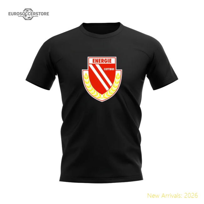 Energie Cottbus Badge T-shirt (Black)-The Soccer Shirt Hub