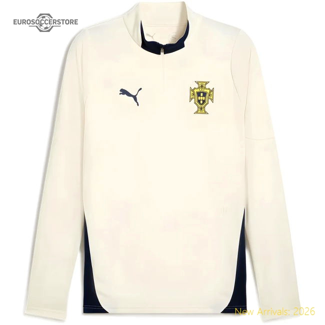 2025-2026 Portugal Training 1/4 Zip Top (Sugared Almond)-The Soccer Shirt Hub