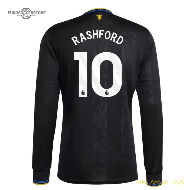 2025-2026 Man Utd Long Sleeve Third Shirt (Rashford 10)-The Soccer Shirt Hub