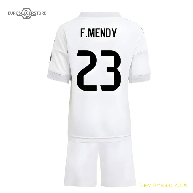 2025-2026 Real Madrid Home Mini Kit (F.Mendy 23)-The Soccer Shirt Hub