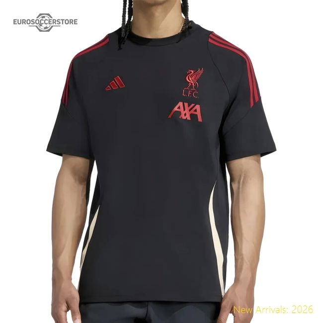 2025-2026 Liverpool Training Tee (Black)-The Soccer Shirt Hub